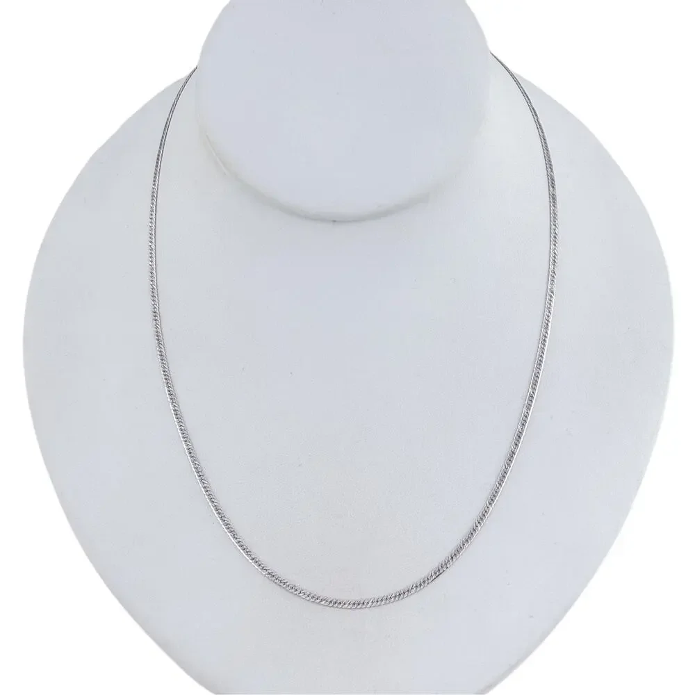 Vintage Italy Sterling Silver 925 Herringbone Chain Necklace 18